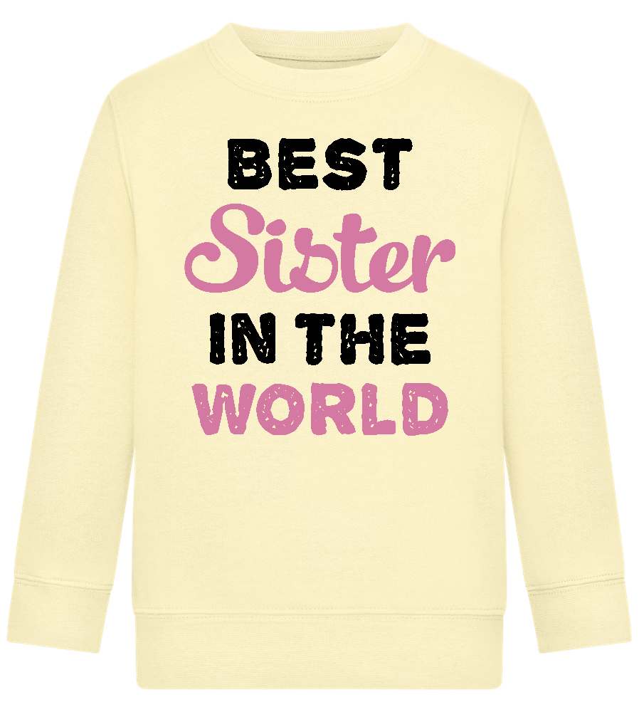 Best Sister in the World Design - Comfort Kids Sweater_AMARELO CLARO_front