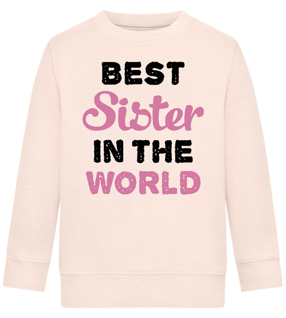 Best Sister in the World Design - Comfort Kids Sweater_LIGHT PEACH ROSE_front