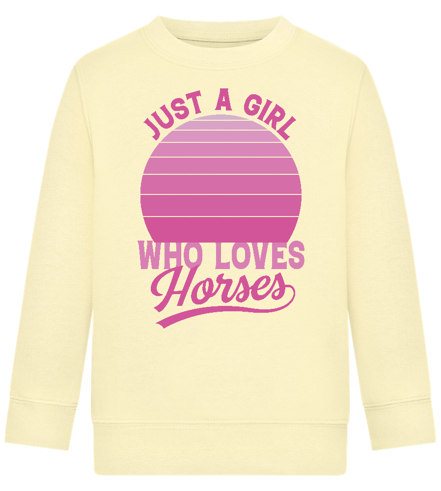 Just a Girl Who Loves Horses Design - Comfort Kids Sweater_AMARELO CLARO_front