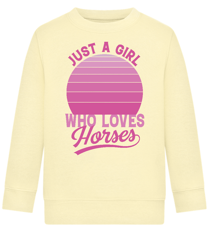 Just a Girl Who Loves Horses Design - Comfort Kids Sweater_AMARELO CLARO_front