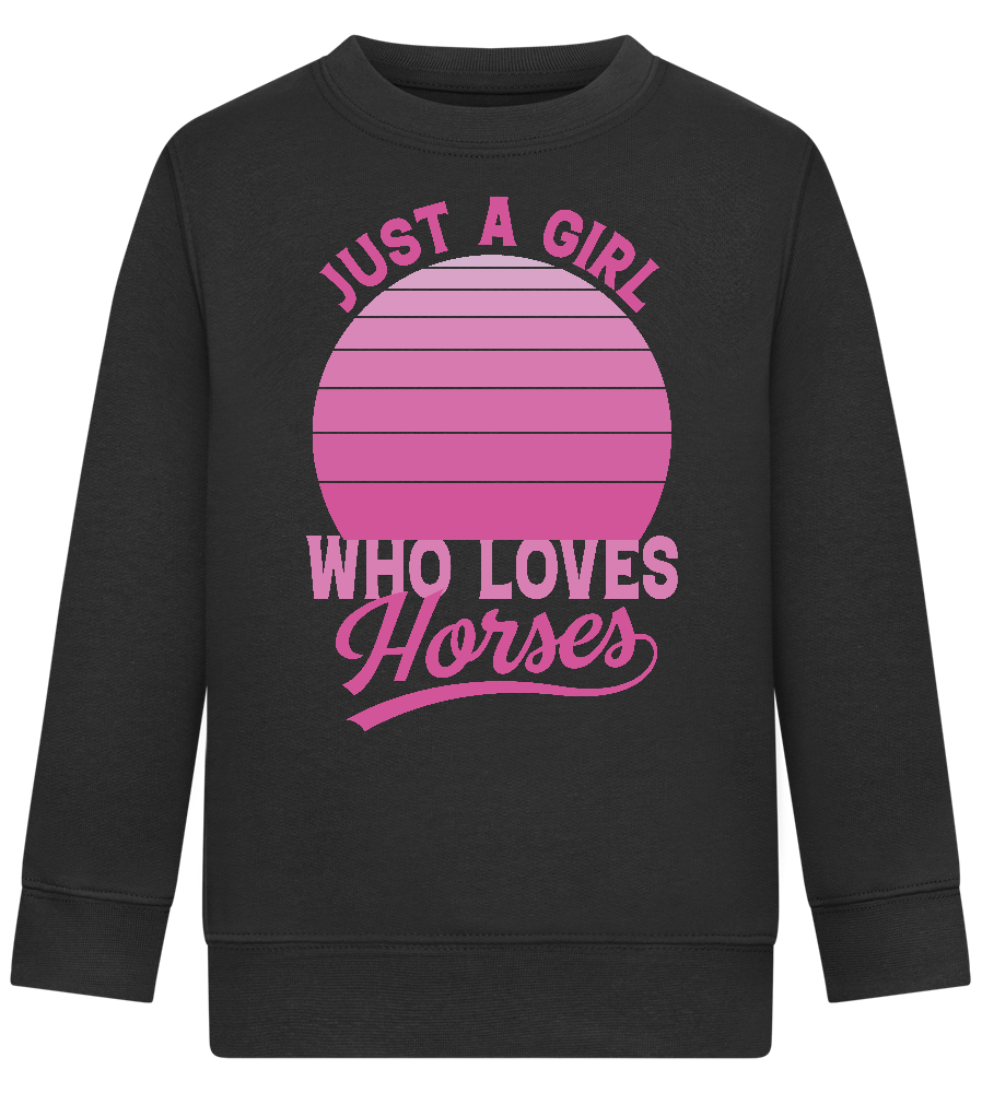 Just a Girl Who Loves Horses Design - Comfort Kids Sweater_BLACK_front