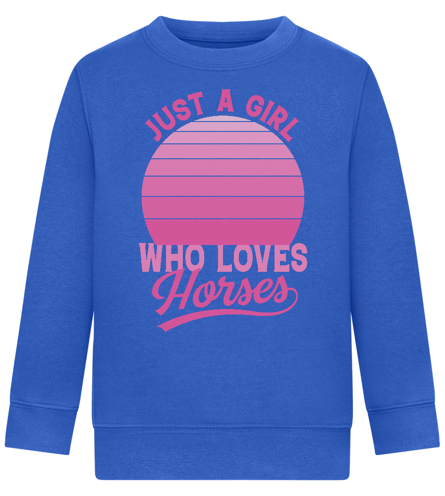 Just a Girl Who Loves Horses Design - Comfort Kids Sweater_ROYAL_front