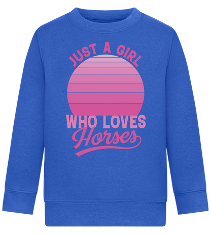 Just a Girl Who Loves Horses Design - Comfort Kids Sweater_ROYAL_front