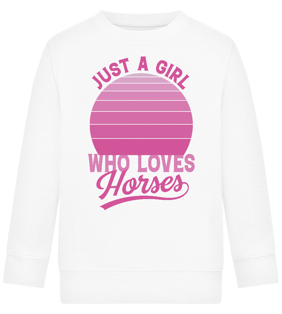 Just a Girl Who Loves Horses Design - Comfort Kids Sweater_WHITE_front