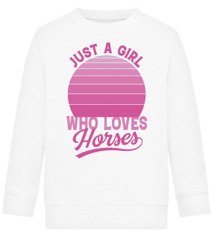 Just a Girl Who Loves Horses Design - Comfort Kids Sweater_WHITE_front