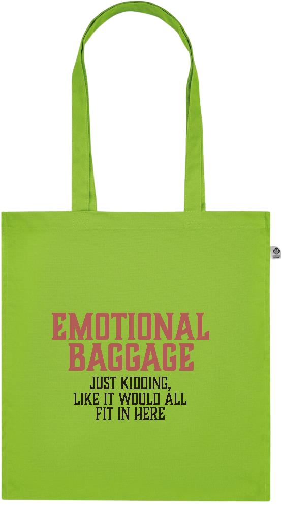 Emotional Baggage Design - Premium colored organic cotton tote bag_LIME_front