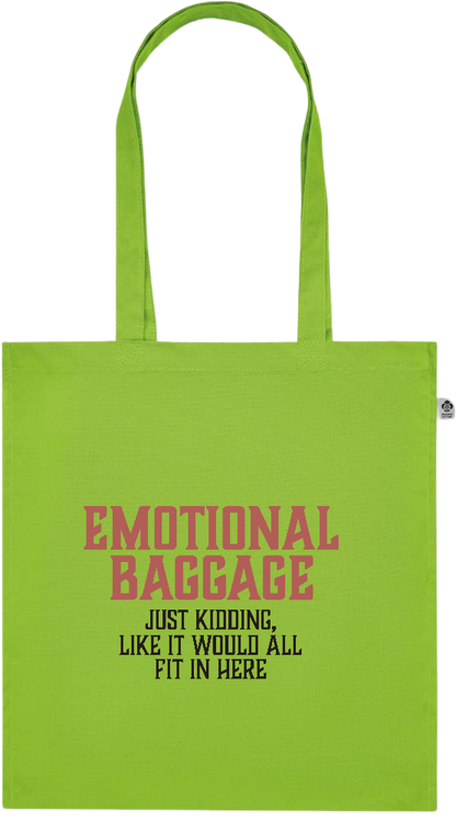 Emotional Baggage Design - Premium colored organic cotton tote bag_LIME_front