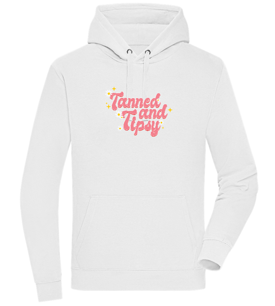 Tanned and Tipsy Design - Premium unisex hoodie_WHITE_front