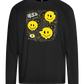 Distorted Smileys Design - Premium men's long sleeve t-shirt_DEEP BLACK_front