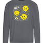 Distorted Smileys Design - Premium men's long sleeve t-shirt_MOUSE GREY_front