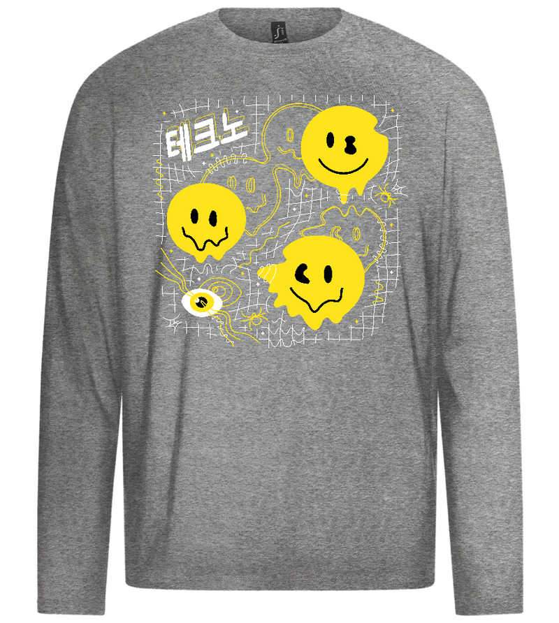 Distorted Smileys Design - Premium men's long sleeve t-shirt_ORION GREY_front