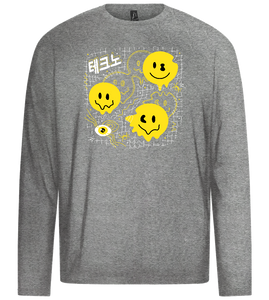 Distorted Smileys Design - Premium men's long sleeve t-shirt