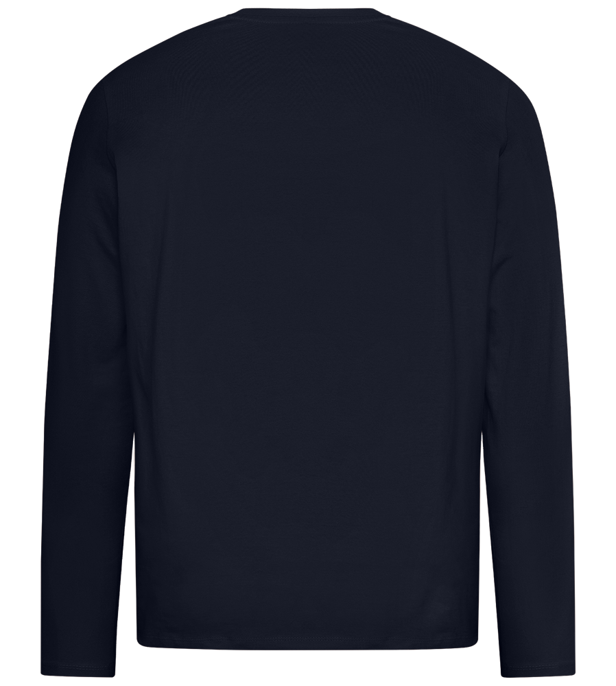 Distorted Smileys Design - Premium men's long sleeve t-shirt_FRENCH NAVY_back