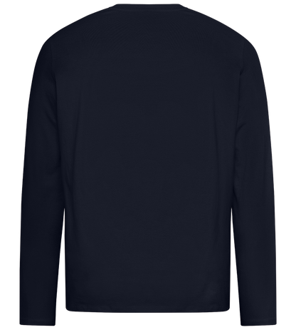 Distorted Smileys Design - Premium men's long sleeve t-shirt_FRENCH NAVY_back