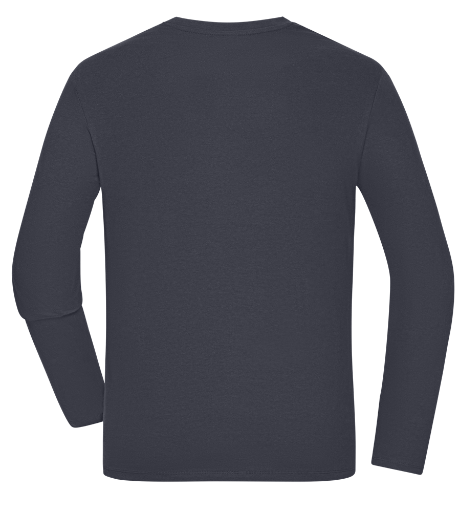 Distorted Smileys Design - Premium men's long sleeve t-shirt_MOUSE GREY_back