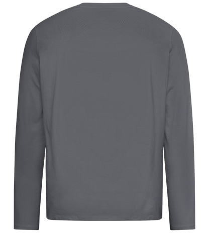 Distorted Smileys Design - Premium men's long sleeve t-shirt_MOUSE GREY_back