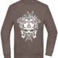 Skull With Flames Design - Comfort Essential Unisex Sweater_CHARCOAL CHIN_front