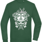 Skull With Flames Design - Comfort Essential Unisex Sweater_GREEN BOTTLE_front