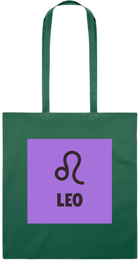 Zodiac Leo Design - Premium colored cotton tote bag_DARK GREEN_front