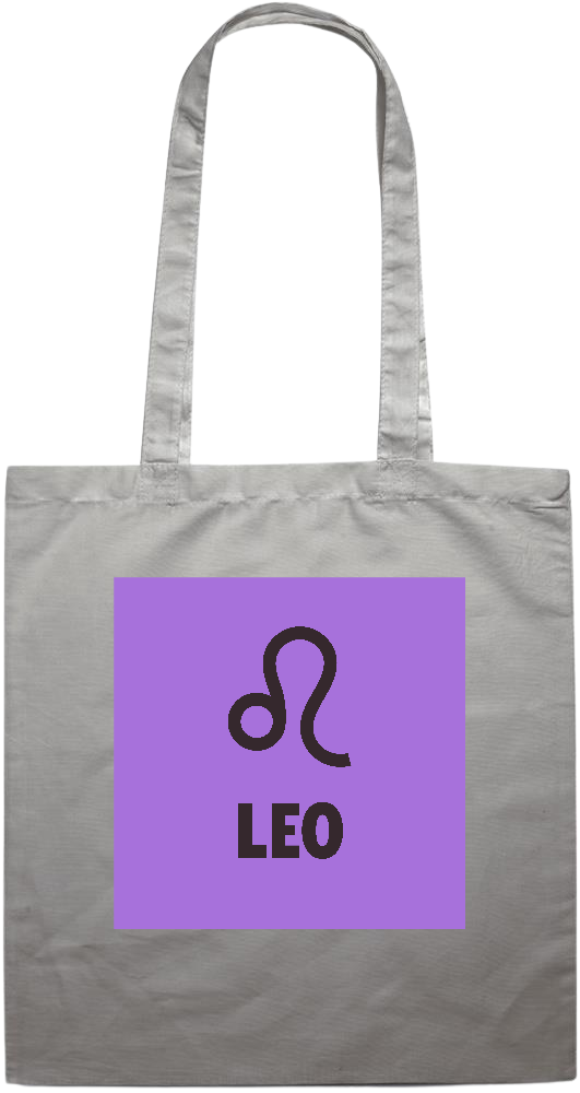 Zodiac Leo Design - Premium colored cotton tote bag_GREY_front