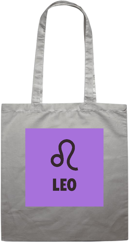 Zodiac Leo Design - Premium colored cotton tote bag_GREY_front