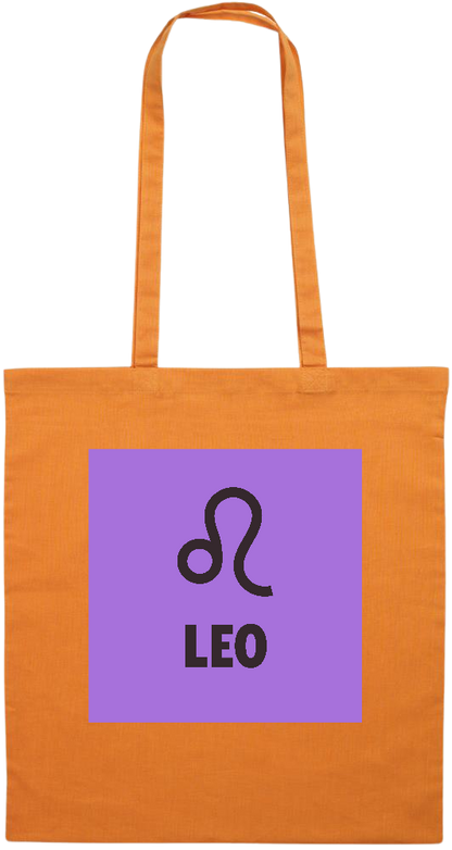 Zodiac Leo Design - Premium colored cotton tote bag_ORANGE_front