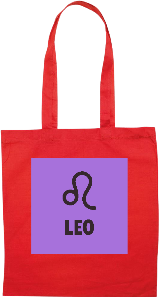 Zodiac Leo Design - Premium colored cotton tote bag_RED_front