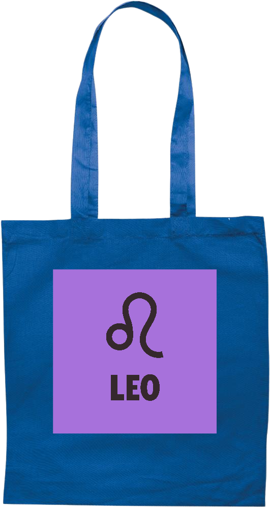 Zodiac Leo Design - Premium colored cotton tote bag_ROYAL BLUE_front