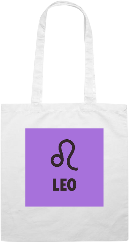 Zodiac Leo Design - Premium colored cotton tote bag_WHITE_front