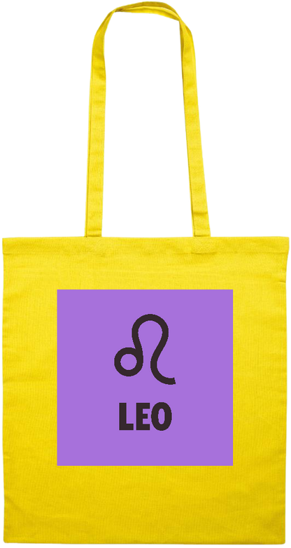 Zodiac Leo Design - Premium colored cotton tote bag_YELLOW_front