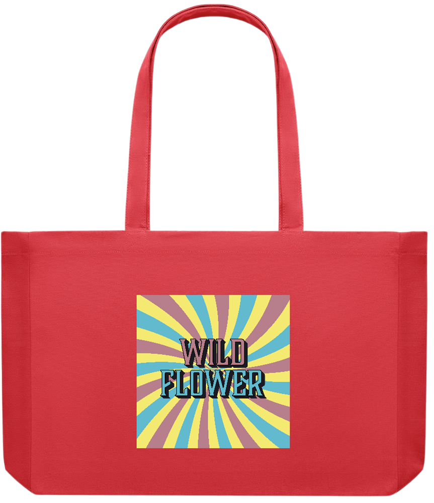 Wild Flower Design - Premium large recycled shopping tote bag_RED_front