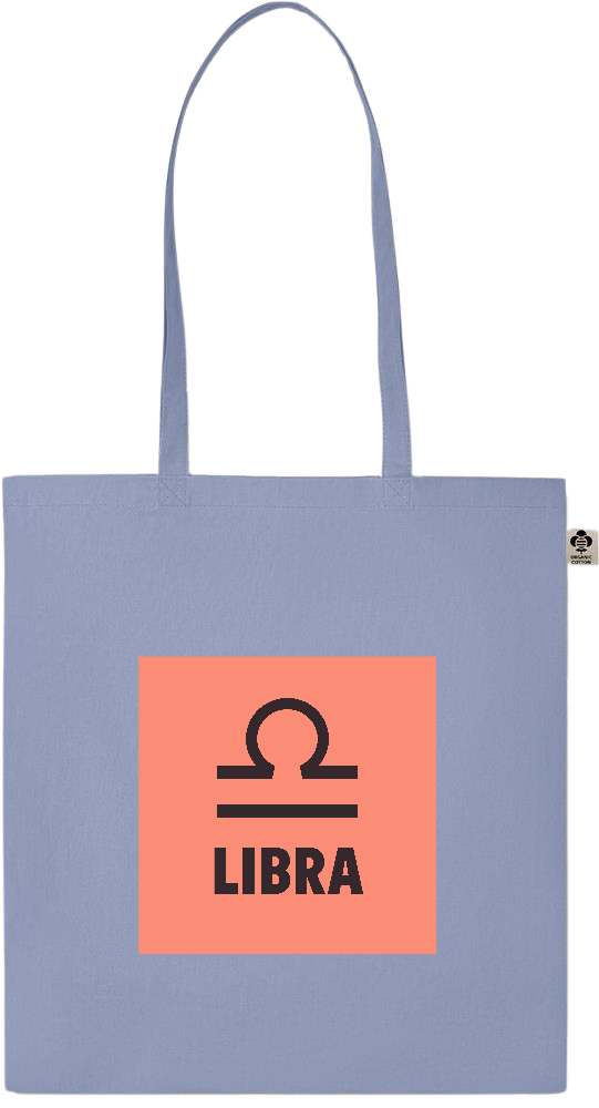 Zodiac Libra Design - Essential colored organic cotton tote bag_BABY BLUE_front