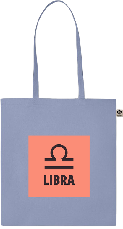 Zodiac Libra Design - Essential colored organic cotton tote bag_BABY BLUE_front