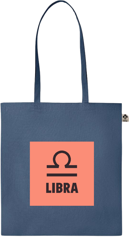 Zodiac Libra Design - Essential colored organic cotton tote bag_BLUE_front