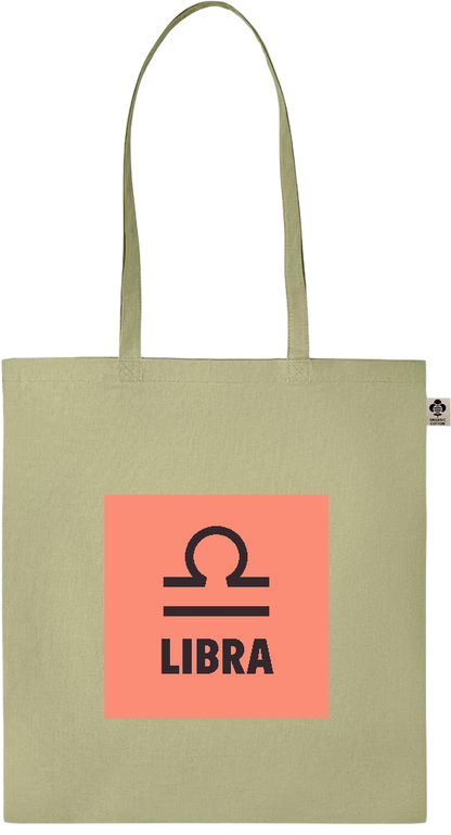 Zodiac Libra Design - Essential colored organic cotton tote bag_GREEN_front