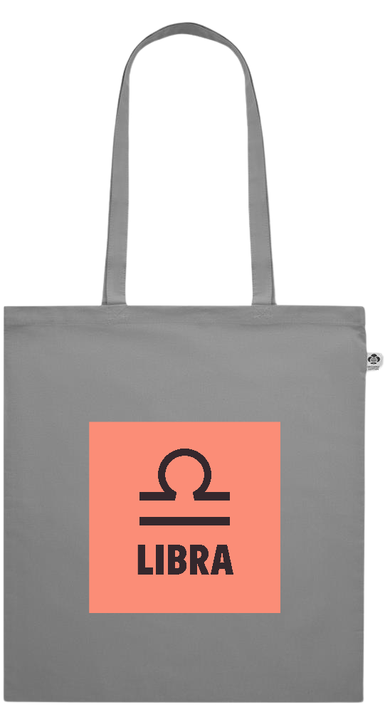 Zodiac Libra Design - Essential colored organic cotton tote bag_GREY_front