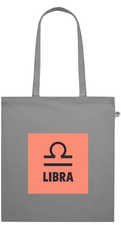 Zodiac Libra Design - Essential colored organic cotton tote bag_GREY_front