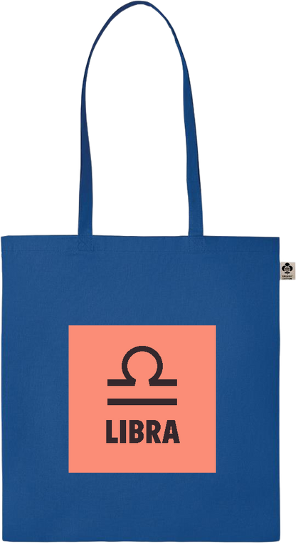 Zodiac Libra Design - Essential colored organic cotton tote bag_ROYAL BLUE_front