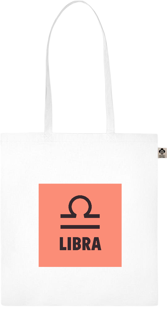 Zodiac Libra Design - Essential colored organic cotton tote bag_WHITE_front