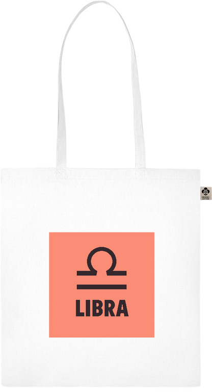 Zodiac Libra Design - Essential colored organic cotton tote bag_WHITE_front