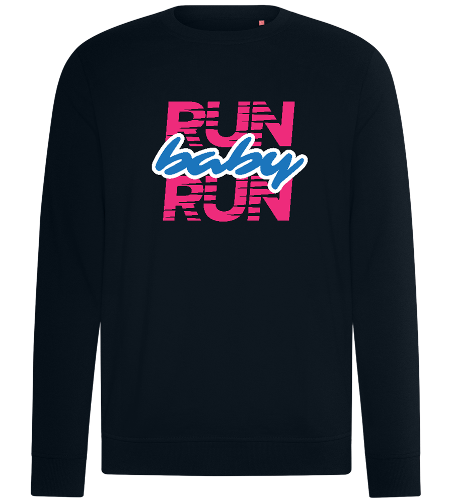 Run Baby Run Design - Comfort unisex sweater_BLACK_front