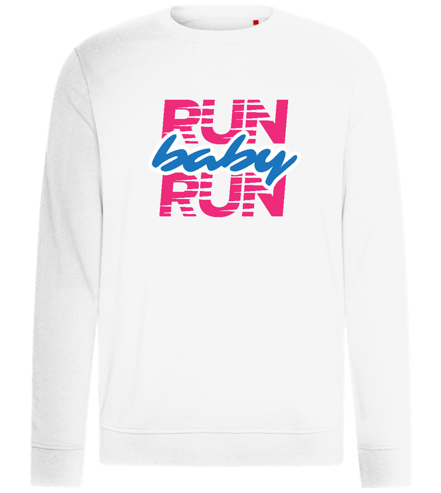 Run Baby Run Design - Comfort unisex sweater_WHITE_front