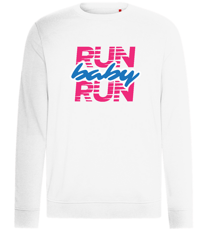 Run Baby Run Design - Comfort unisex sweater_WHITE_front