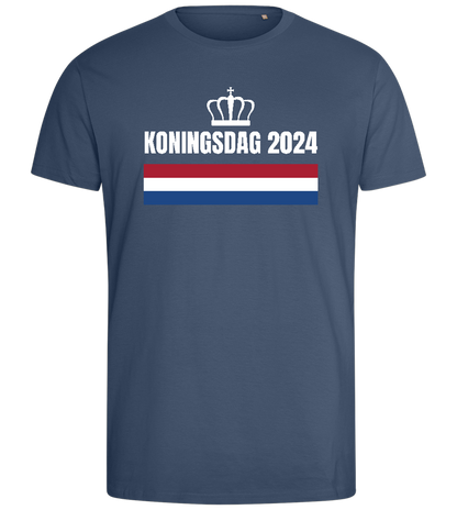 Kingsday Flag Design - Comfort men's fitted t-shirt_DENIM_front