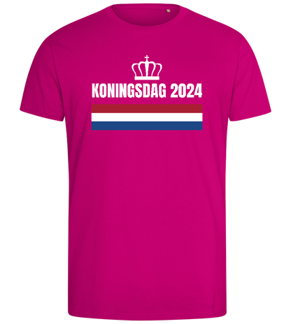 Kingsday Flag Design - Comfort men's fitted t-shirt_FUCHSIA_front