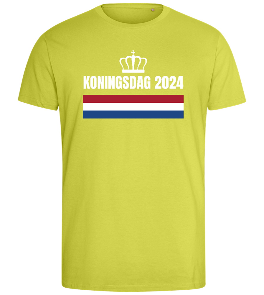 Kingsday Flag Design - Comfort men's fitted t-shirt_GREEN APPLE_front