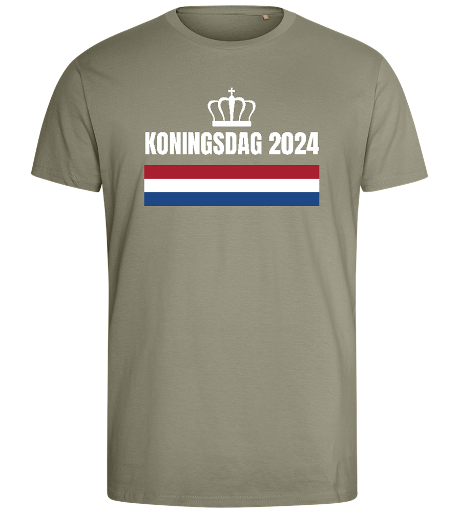 Kingsday Flag Design - Comfort men's fitted t-shirt_KHAKI_front