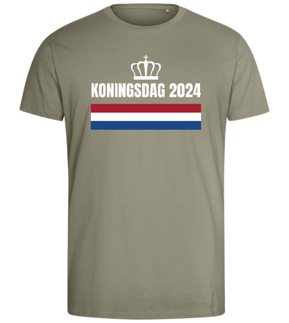 Kingsday Flag Design - Comfort men's fitted t-shirt_KHAKI_front