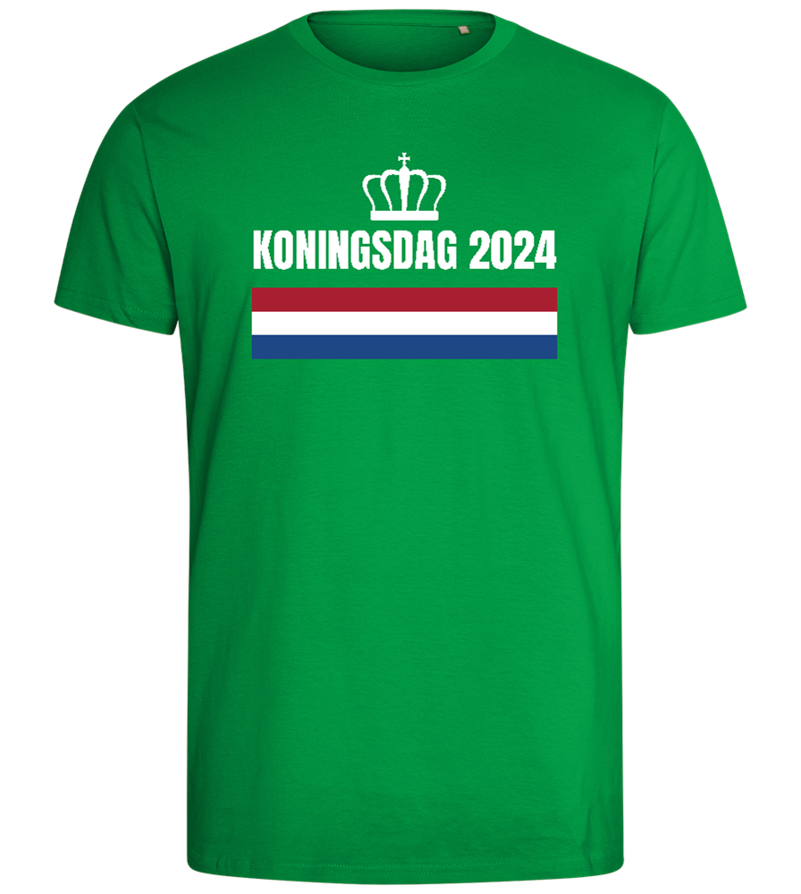 Kingsday Flag Design - Comfort men's fitted t-shirt_MEADOW GREEN_front