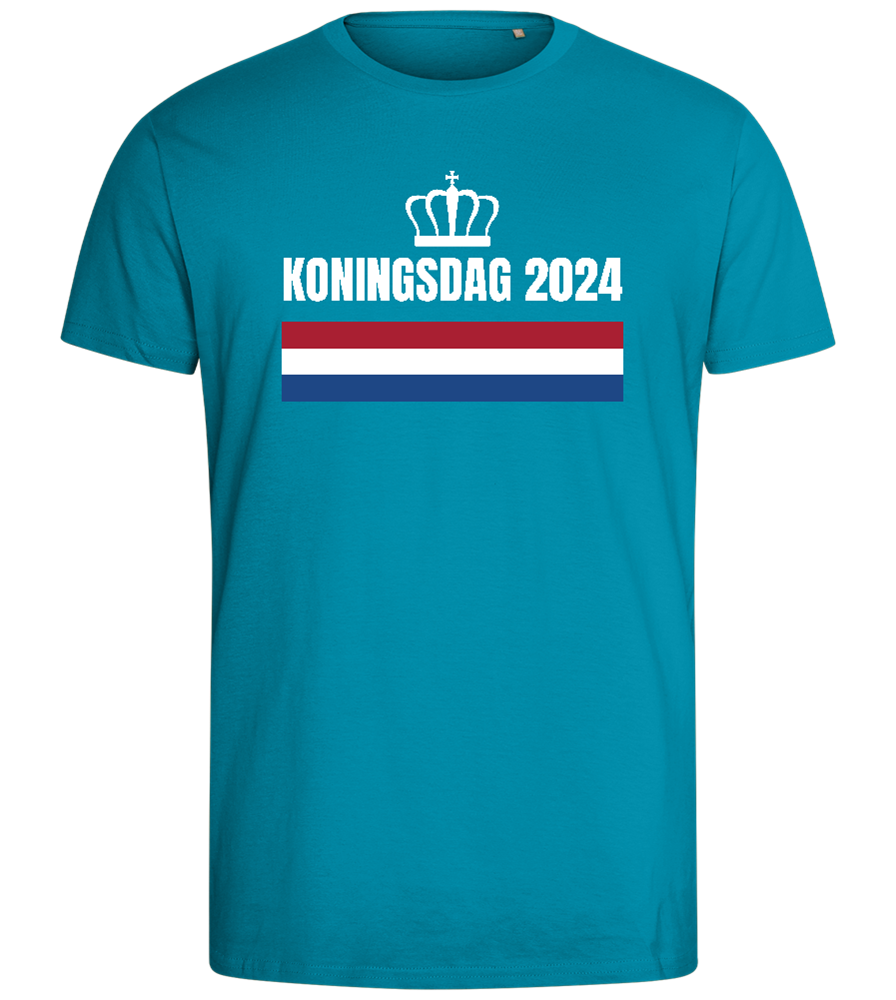 Kingsday Flag Design - Comfort men's fitted t-shirt_TURQUOISE_front